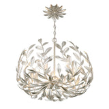 Crystorama Broche 5 Light Antique Silver Chandelier