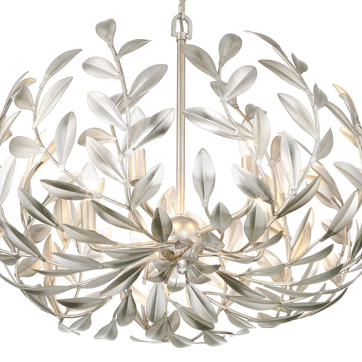 Crystorama Broche 5 Light Antique Silver Chandelier