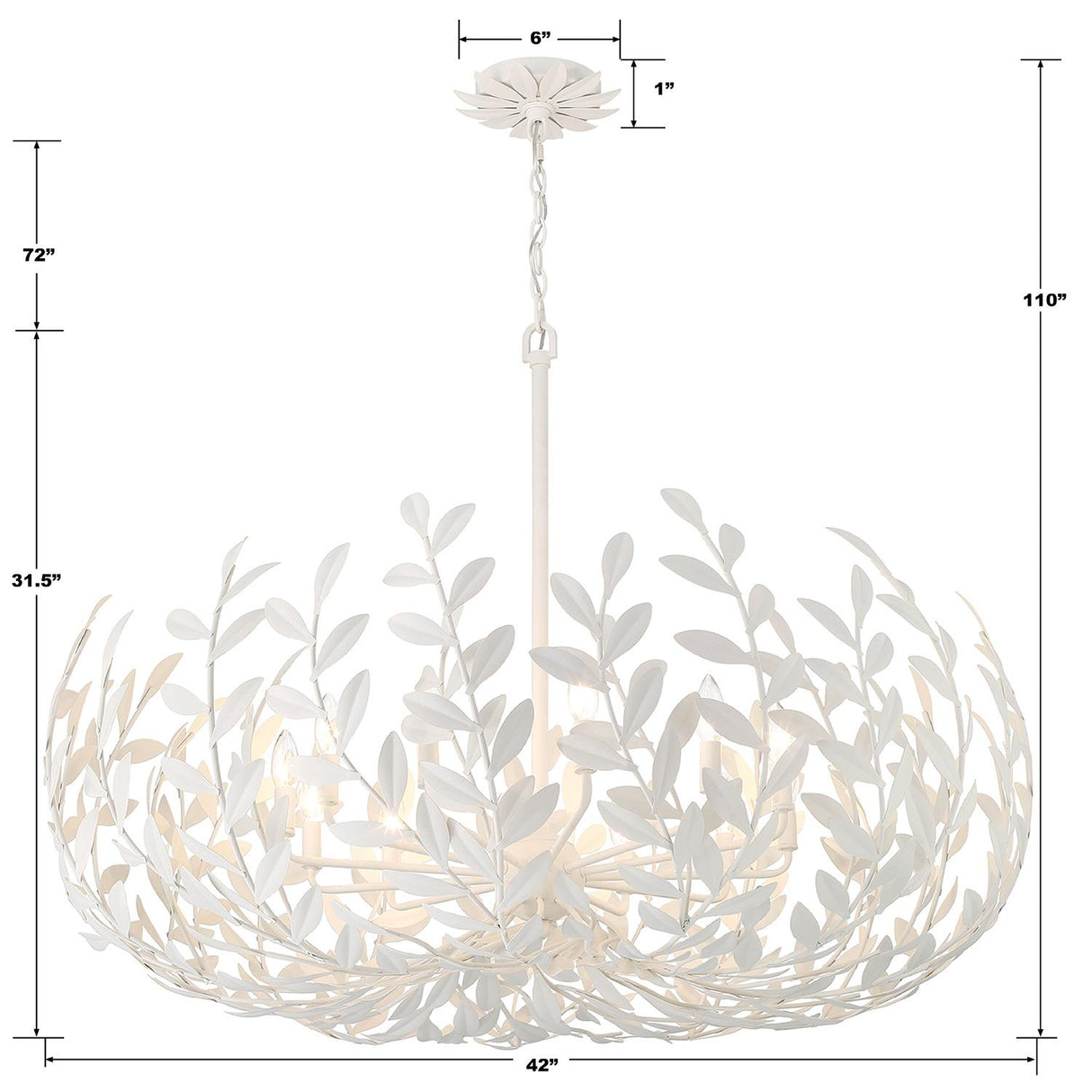 Crystorama Broche 12 Light Matte White Chandelier