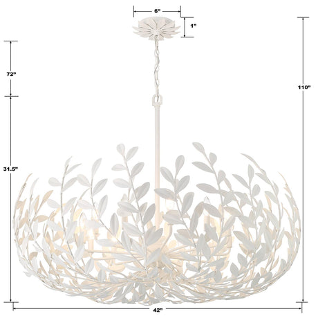 Crystorama Broche 12 Light Matte White Chandelier