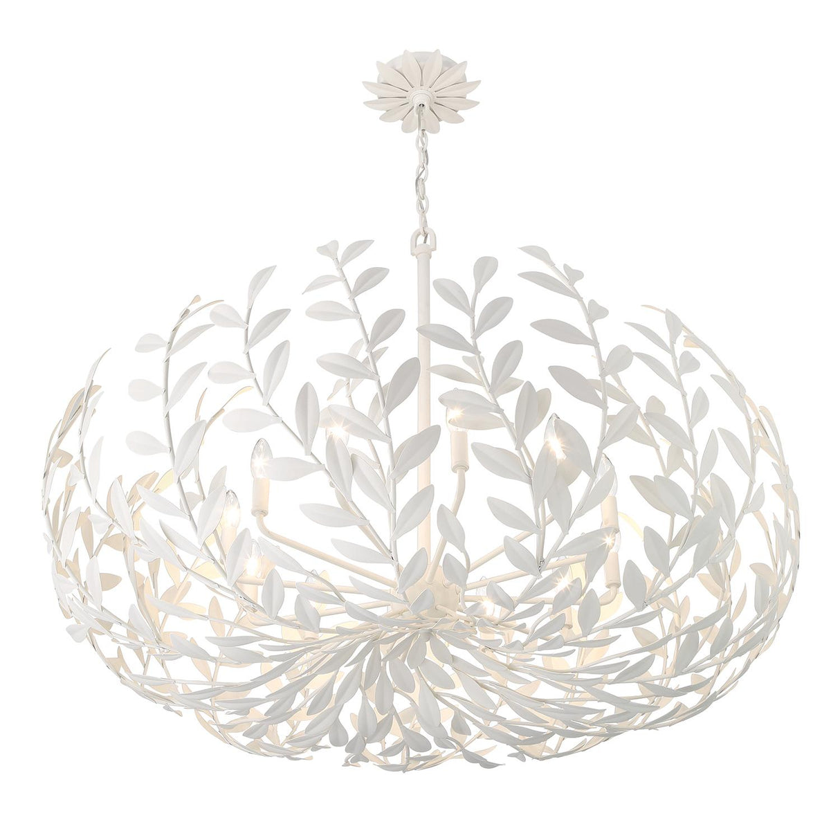 Crystorama Broche 12 Light Matte White Chandelier