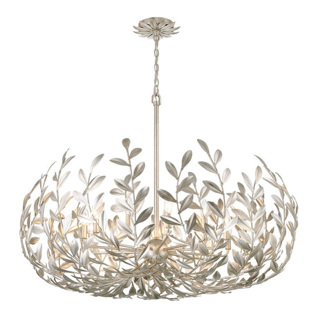 Crystorama Broche 12 Light Antique Silver Chandelier