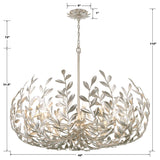 Crystorama Broche 12 Light Antique Silver Chandelier