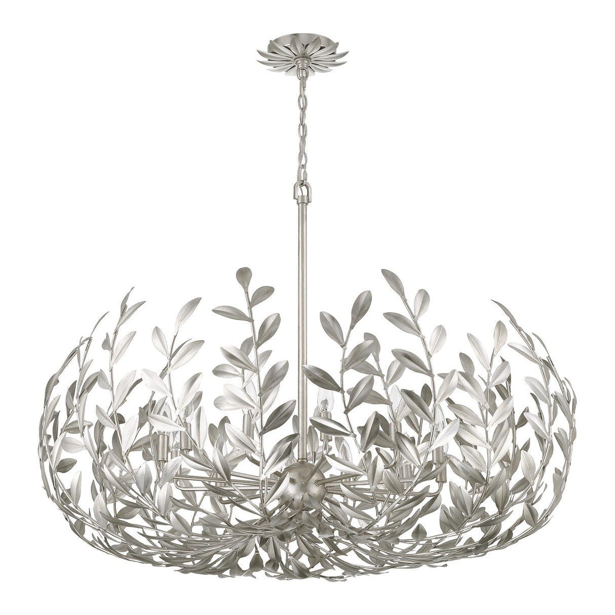 Crystorama Broche 12 Light Antique Silver Chandelier