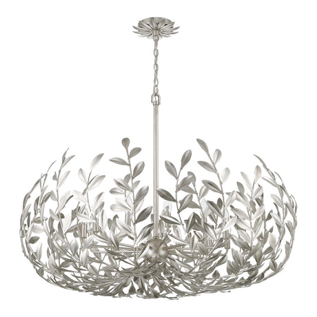Crystorama Broche 12 Light Antique Silver Chandelier