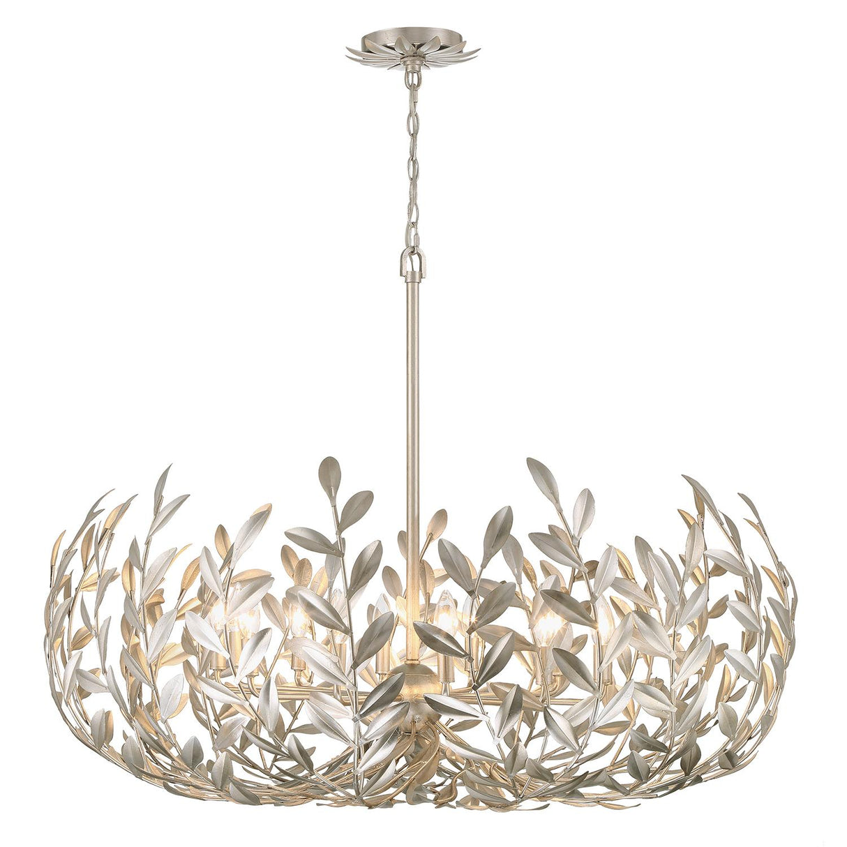 Crystorama Broche 12 Light Antique Silver Chandelier
