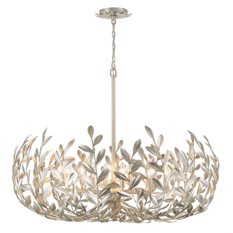 Crystorama Broche 12 Light Antique Silver Chandelier