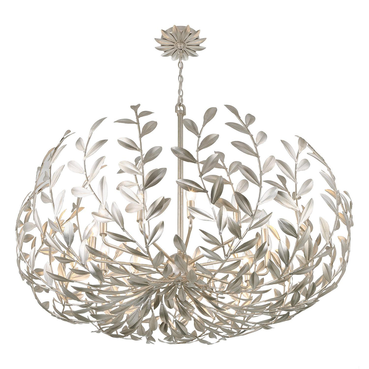 Crystorama Broche 12 Light Antique Silver Chandelier