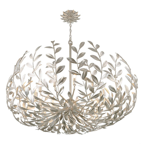 Crystorama Broche 12 Light Antique Silver Chandelier