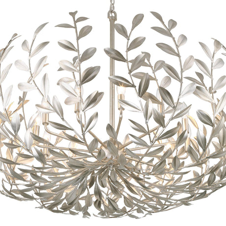 Crystorama Broche 12 Light Antique Silver Chandelier