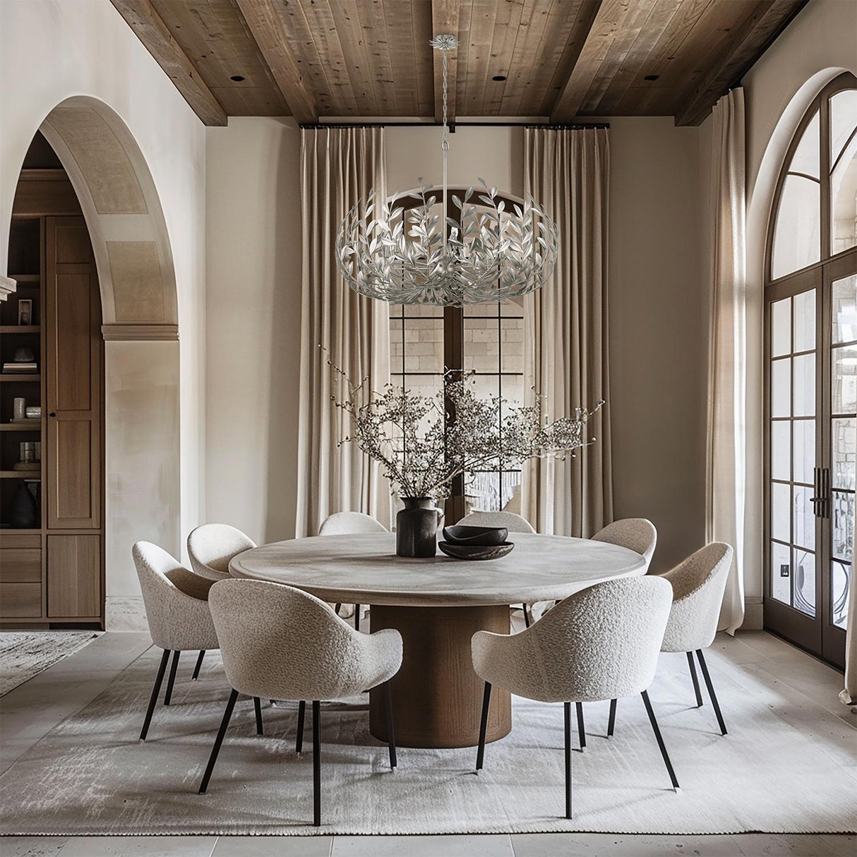 Crystorama Broche 12 Light Antique Silver Chandelier