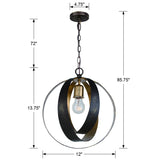 Crystorama Luna 1 Light English Bronze + Antique Gold Sphere Mini Pendant