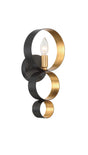 Crystorama Luna 1 Light English Bronze + Antique Gold Sphere Sconce