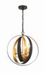 Crystorama Luna 4 Light English Bronze + Antique Gold Sphere Chandelier