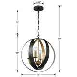 Crystorama Luna 4 Light English Bronze + Antique Gold Sphere Chandelier