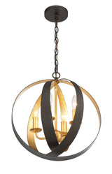 Crystorama Luna 4 Light English Bronze + Antique Gold Sphere Chandelier