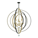 Crystorama Luna 9 Light English Bronze + Antique Gold Chandelier