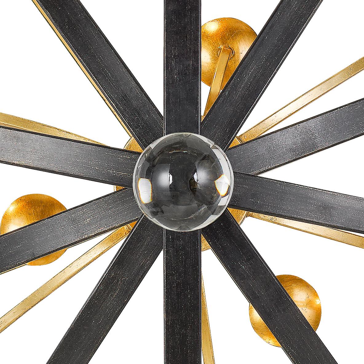 Crystorama Luna 9 Light English Bronze + Antique Gold Chandelier