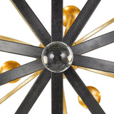 Crystorama Luna 9 Light English Bronze + Antique Gold Chandelier