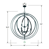 Crystorama Luna 9 Light Matte Black Chandelier