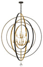 Crystorama Luna 12 Light English Bronze + Antique Gold Chandelier