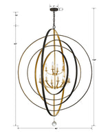 Crystorama Luna 12 Light English Bronze + Antique Gold Chandelier