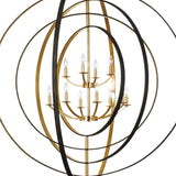 Crystorama Luna 12 Light English Bronze + Antique Gold Chandelier