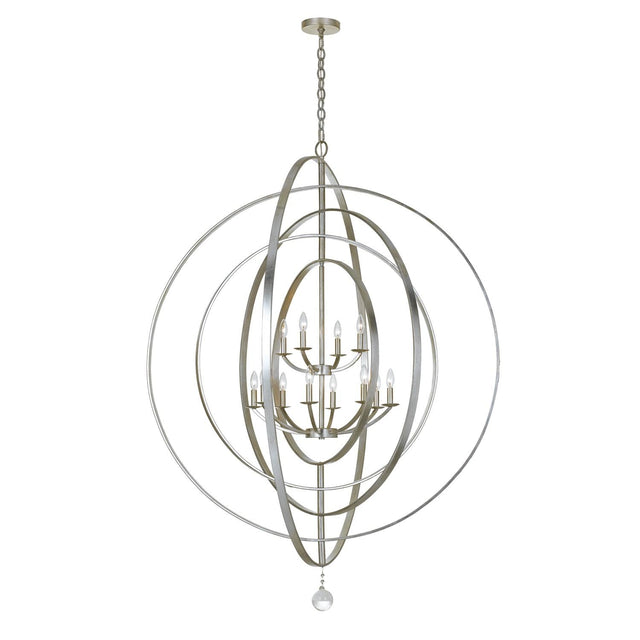 Crystorama Luna 12 Light Antique Silver Sphere Chandelier