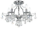 Crystorama Cedar 5 Light Polished Chrome Semi Flush Mount
