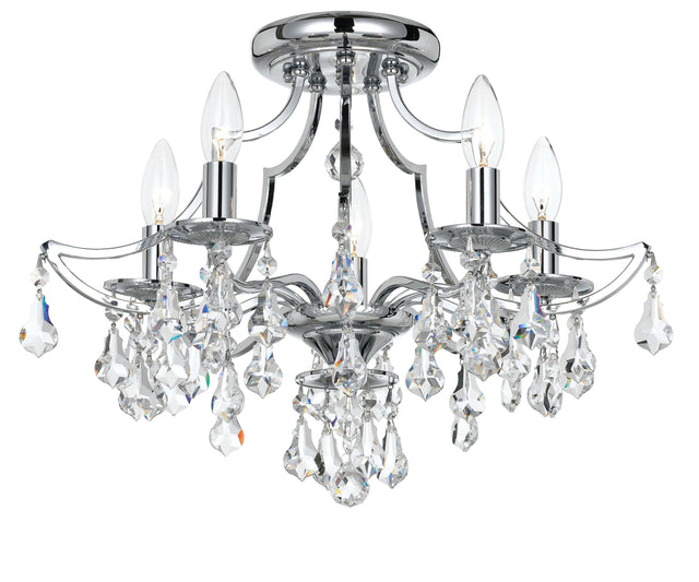 Crystorama Cedar 5 Light Polished Chrome Semi Flush Mount