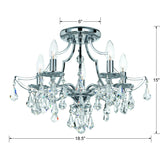 Crystorama Cedar 5 Light Polished Chrome Semi Flush Mount