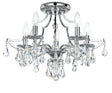 Crystorama Cedar 5 Light Swarovski Strass Crystal Polished Chrome Semi Flush Mount