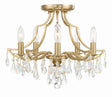 Crystorama Cedar 5 Light Vibrant Gold Semi Flush Mount