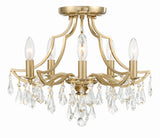 Crystorama Cedar 5 Light Vibrant Gold Semi Flush Mount