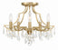 Crystorama Cedar 5 Light Vibrant Gold Semi Flush Mount
