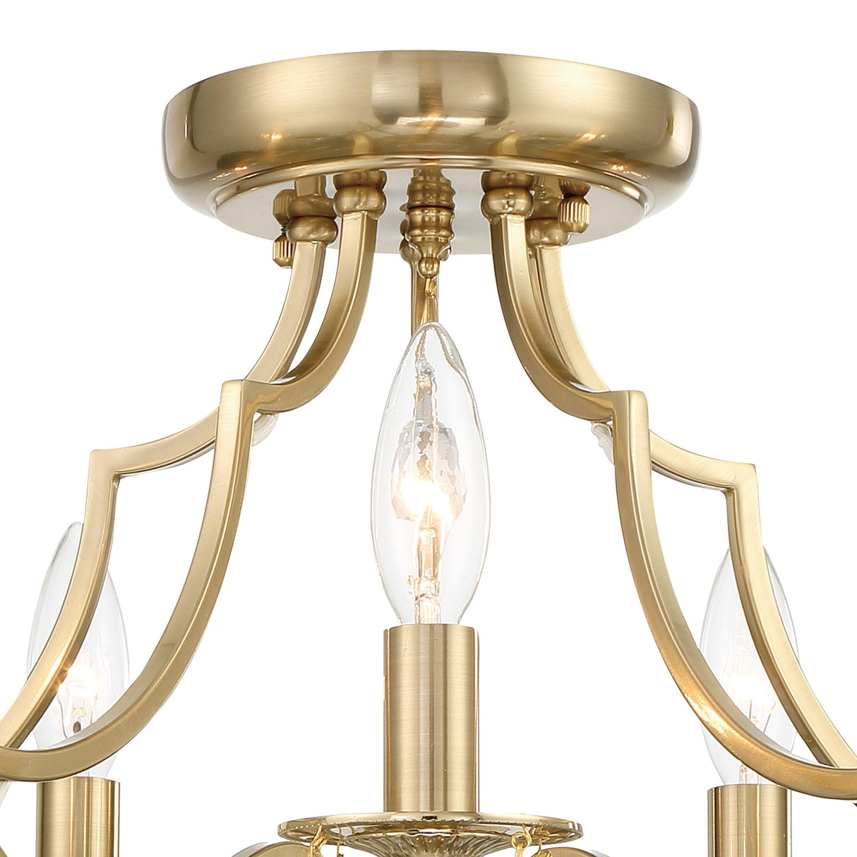 Crystorama Cedar 5 Light Vibrant Gold Semi Flush Mount