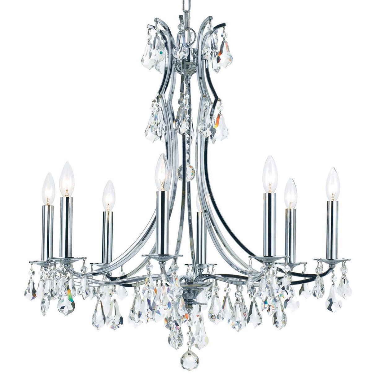 Crystorama Cedar 8 Light Polished Chrome Chandelier