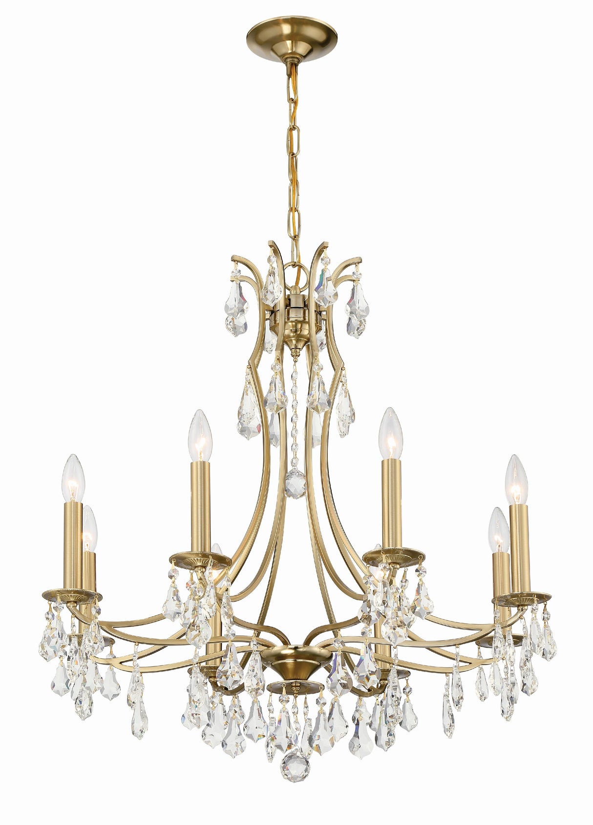Crystorama Cedar 8 Light Vibrant Gold Chandelier