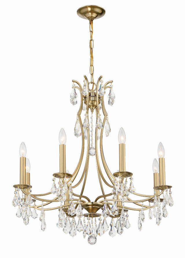 Crystorama Cedar 8 Light Vibrant Gold Chandelier