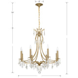 Crystorama Cedar 8 Light Vibrant Gold Chandelier