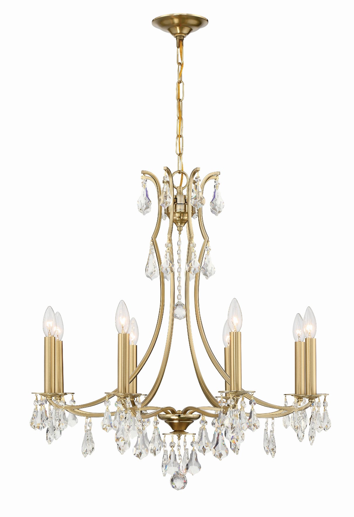 Crystorama Cedar 8 Light Vibrant Gold Chandelier