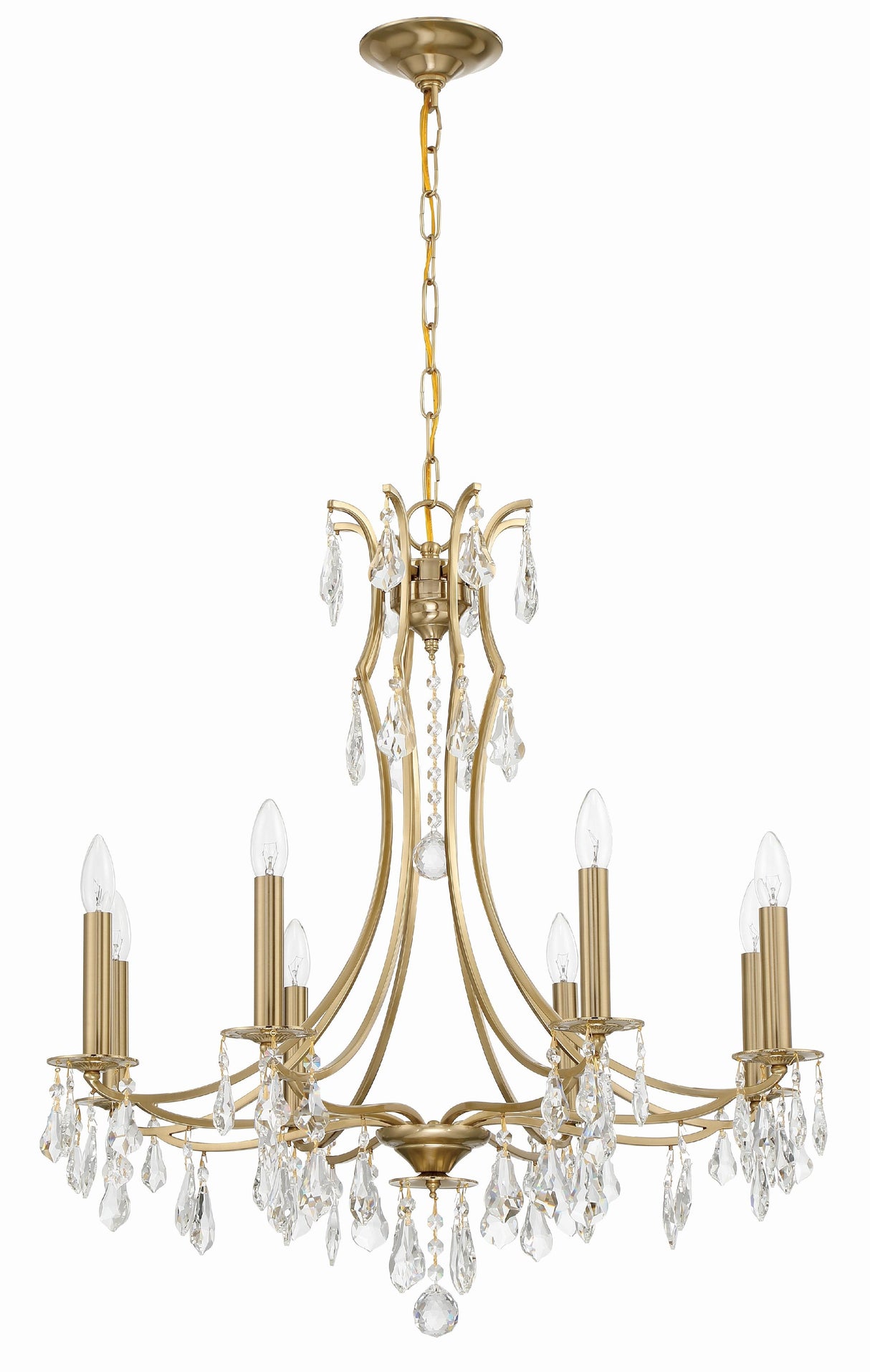 Crystorama Cedar 8 Light Vibrant Gold Chandelier