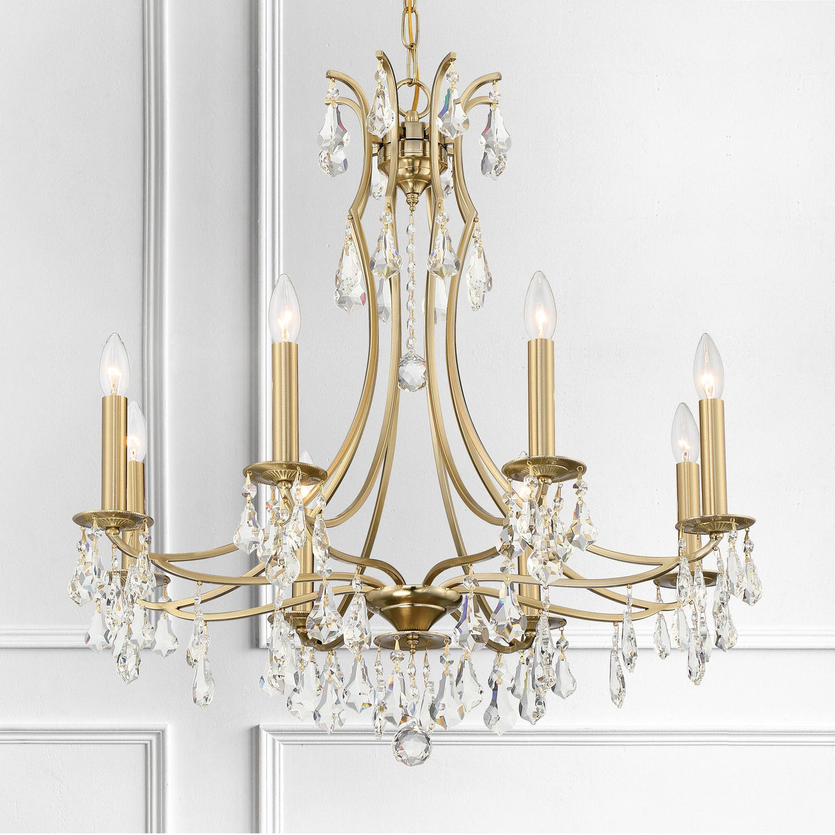 Crystorama Cedar 8 Light Vibrant Gold Chandelier