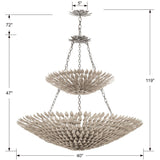 Crystorama Broche 18 Light Antique Silver Leaf Chandelier