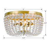 Crystorama Rylee 3 Light Antique Gold Flush Mount