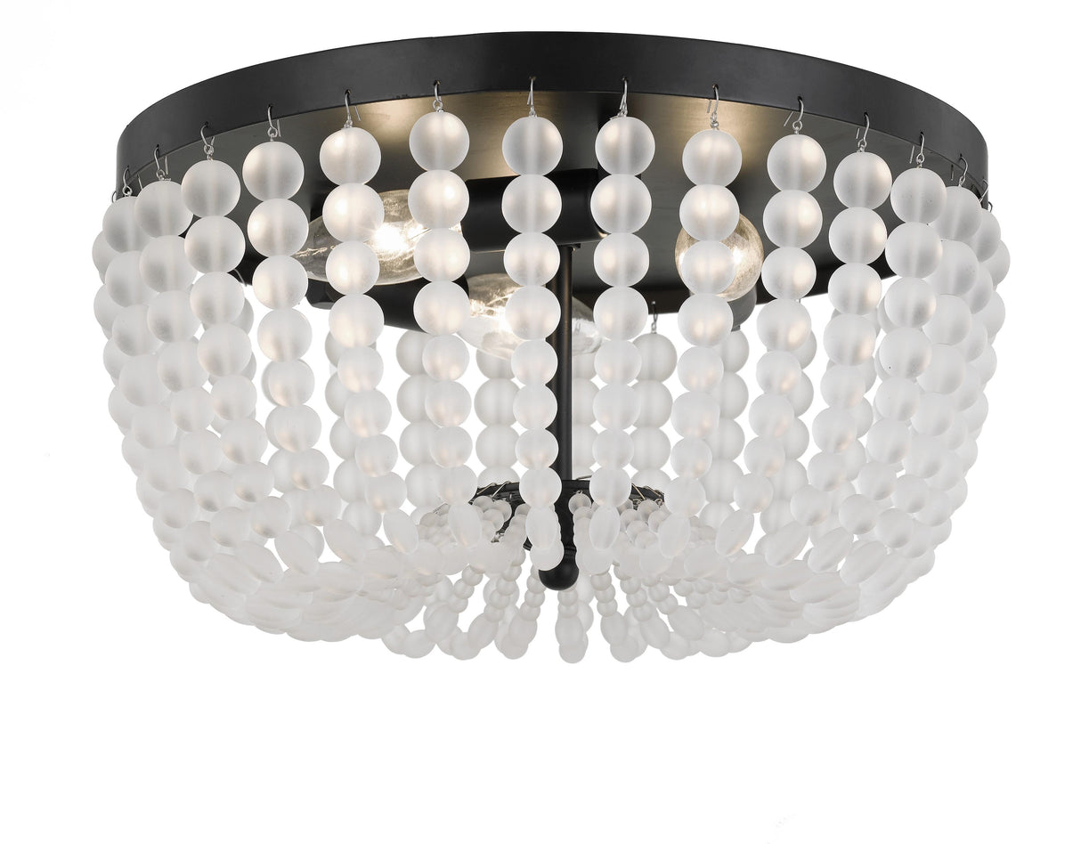Crystorama Rylee 3 Light Matte Black Flush Mount