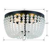 Crystorama Rylee 3 Light Matte Black Flush Mount