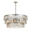 Crystorama Coco 6 Light Antique Silver Chandelier