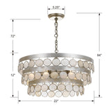 Crystorama Coco 6 Light Antique Silver Chandelier