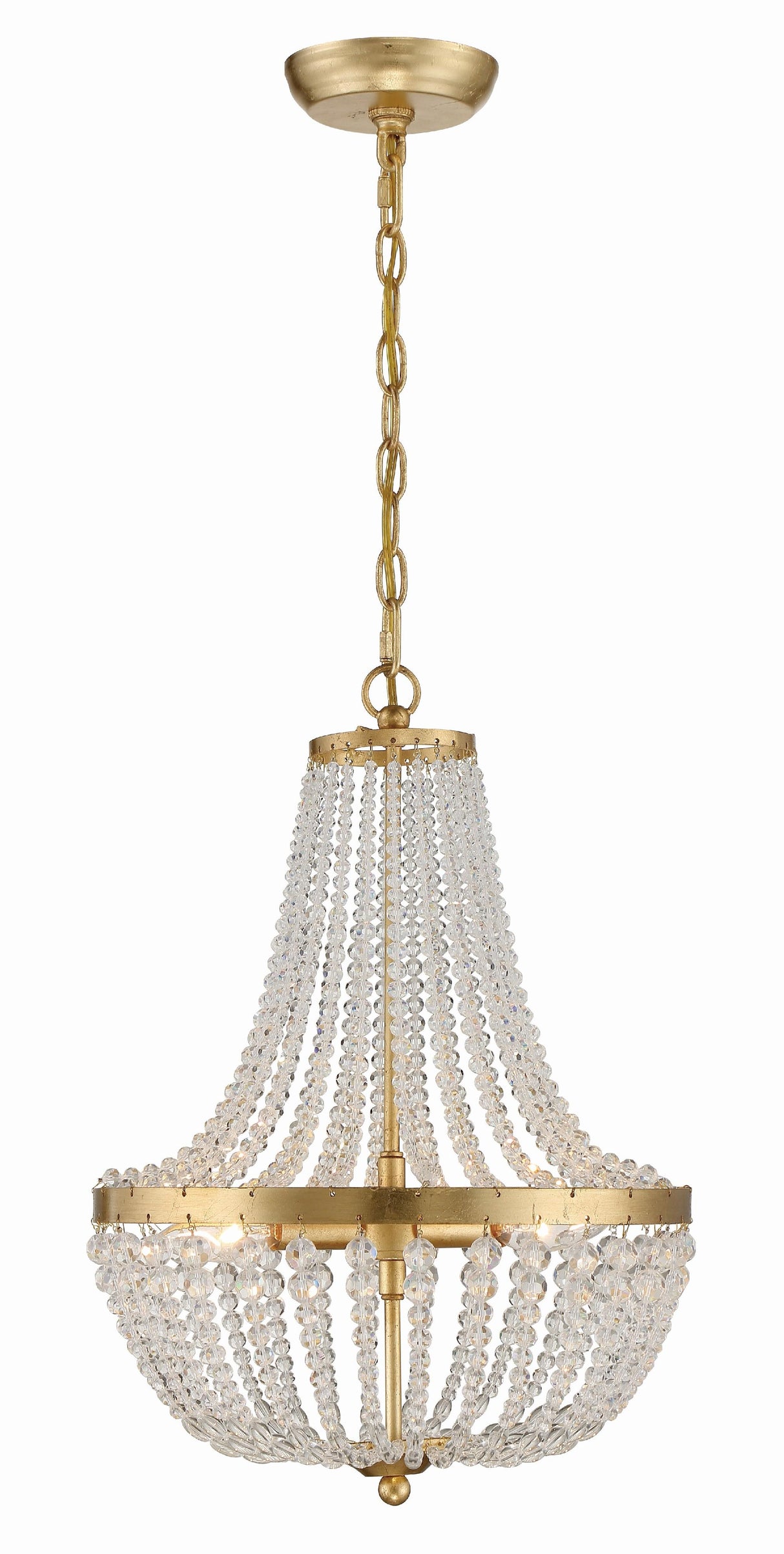 Crystorama Rylee 3 Light Antique Gold Mini Chandelier